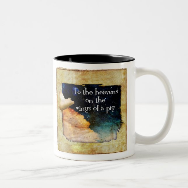 Taza Bicolor paro de cerdo volante (Derecha)