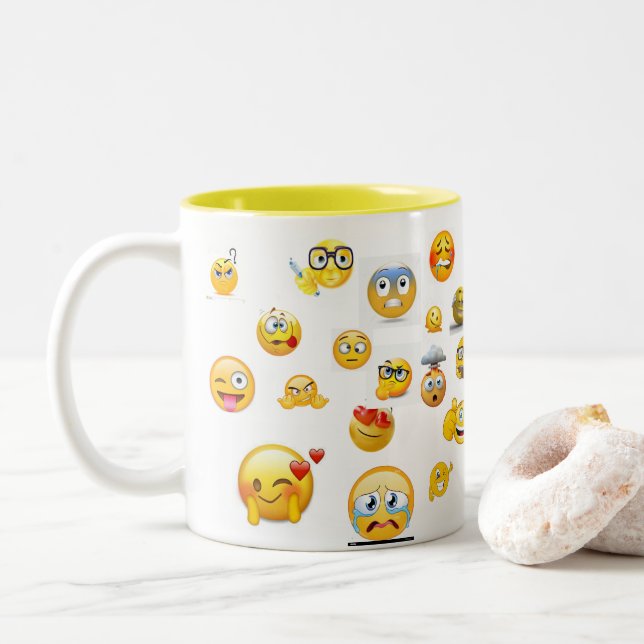 Taza Bicolor paro de emoji (Con donut)