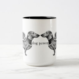 Taza Bicolor paro de poder de perro