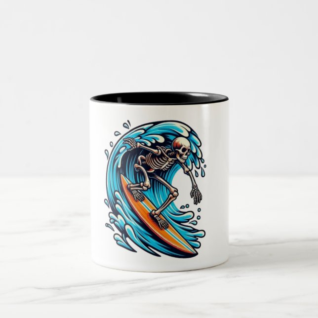 Taza Bicolor paro de surf de skeleton (Centro)