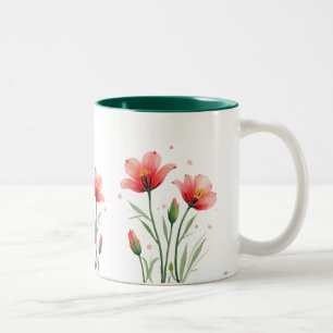 Taza Bicolor paro pintado en flor