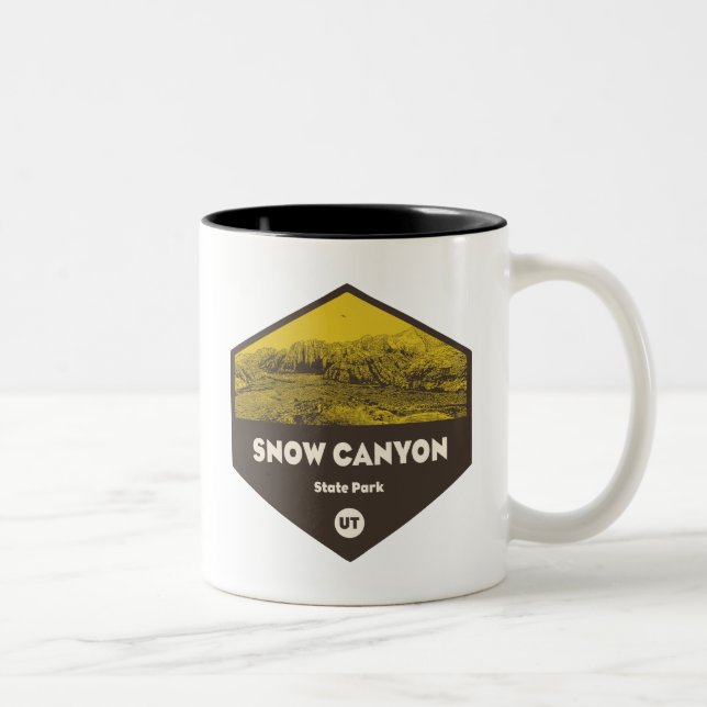Taza Bicolor Parque Estatal del cañón de nieve Utah (Derecha)