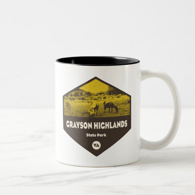 Taza Bicolor Parque estatal Grayson Highlands en Virginia (Derecha)