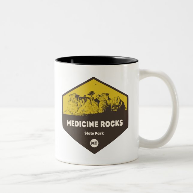 Taza Bicolor Parque estatal Medicine Rocks Montana (Derecha)