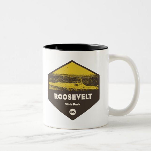 Taza Bicolor Parque Estatal Roosevelt Mississippi (Derecha)