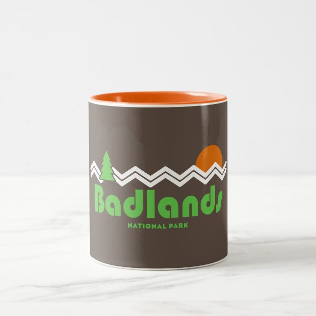 Taza Bicolor Parque nacional Badlands Retro (Centro)