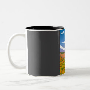 Taza Bicolor Parque nacional Cabo Bretón Vintage Retro Mínimo T