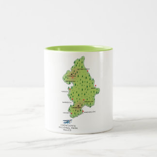Taza Bicolor parque nacional de Snowdonia, mapa de Gales