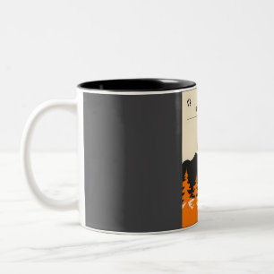 Taza Bicolor Parque nacional Grand Teton Vintage Único Viaje Po