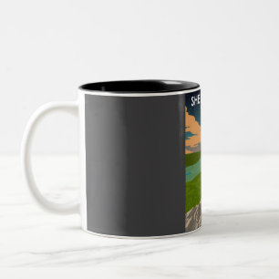 Taza Bicolor Parque nacional Shenandoah en la vintage nocturna
