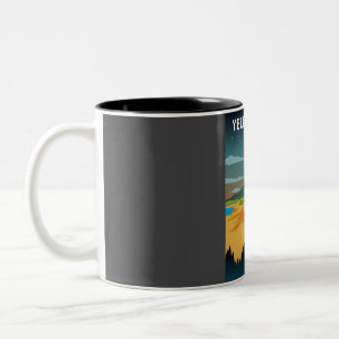 Taza Bicolor Parque nacional Yellowstone Night Sky Stars Travel