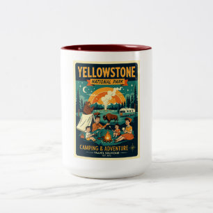 Taza Bicolor Parque Nacional Yellowstone Retro años 50