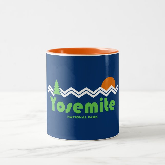 Taza Bicolor Parque nacional Yosemite Retro (Centro)