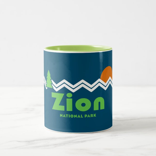 Taza Bicolor Parque nacional Zion Retro (Centro)