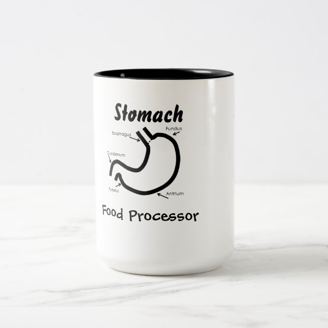 Taza Bicolor Partes del cuerpo -- Estómago humano (Centro)