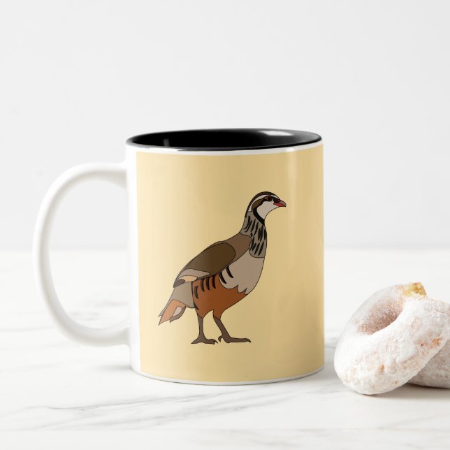 Taza Bicolor Partridge Bird (Con donut)