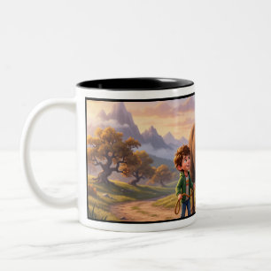 Taza Bicolor Pasado Eco de Niño Caprichoso y Bisonte