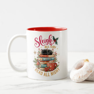 Taza Bicolor Pasar el día en el trineo y leer toda la noche