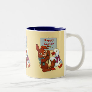 Taza Bicolor Pascua de pato y conejo