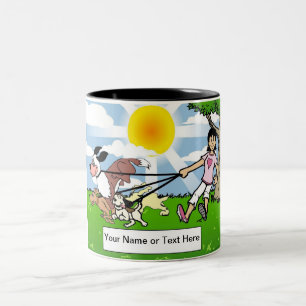 Taza Bicolor Paseador de perro, amante de los perros - Personal