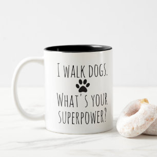 Taza Bicolor Paseadores de Perros Tipografía Negra Negrita Dive
