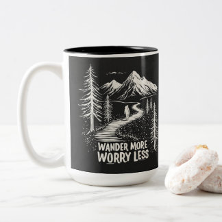 Taza Bicolor Pasear más, preocuparse menos senderismo