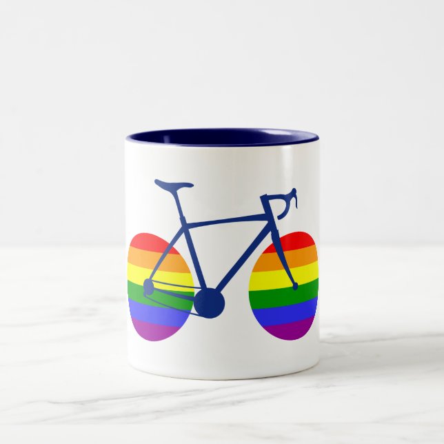Taza Bicolor Paseo en bicicleta con orgullo (Centro)