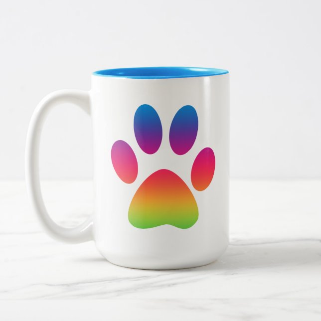 Taza Bicolor Pasta arco iris Imprimir barba (Izquierda)