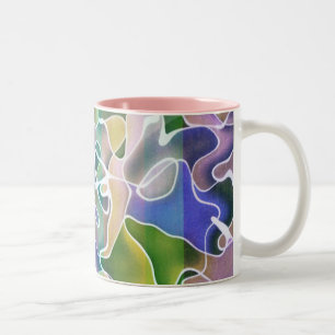 Taza Bicolor Pastel Abstract Stripes Mugs