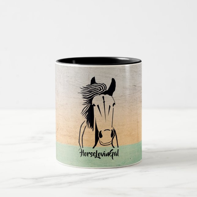 Taza Bicolor Pastel de caballos artísticos Lovin' Gal Mug (Centro)