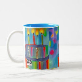Taza Bicolor Pastel de cumpleaños