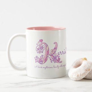 Taza Bicolor Pastel decorativo del monograma del significado