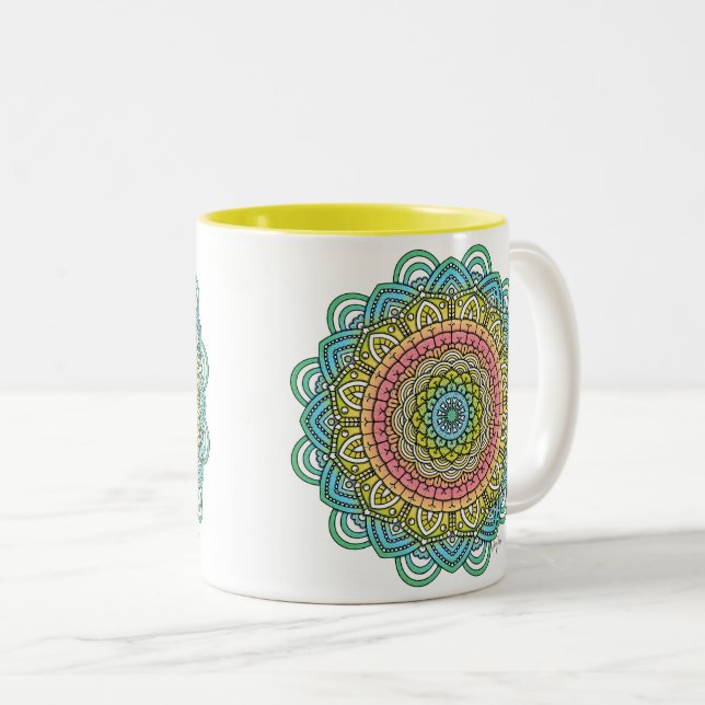 Taza Bicolor Pastel Defleur Mandala (Anverso derecho)
