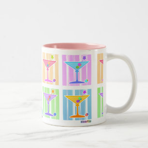 TAZA BICOLOR PASTEL POP ART MARTINIS