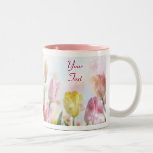 Taza Bicolor Pastel Tulips de Pascua