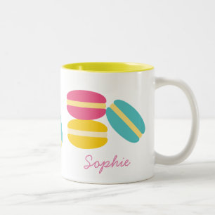 Taza Bicolor Pasteles coloridos de macarón francés