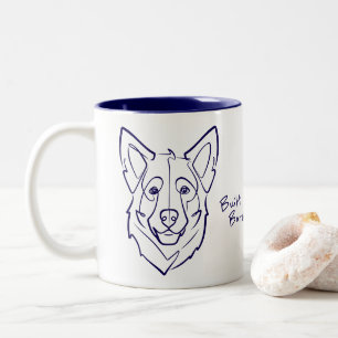 Taza Bicolor Pastor Alemán, Construido para Proteger, Nacido pa