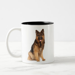 Taza Bicolor Pastor alemán, diseño recto de envoltura de tumble