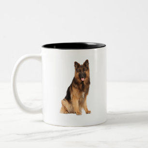 Taza Bicolor Pastor alemán, diseño recto de envoltura de tumble
