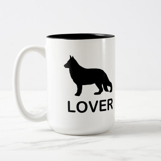 Taza Bicolor Pastor alemán Lover con silueta (Izquierda)