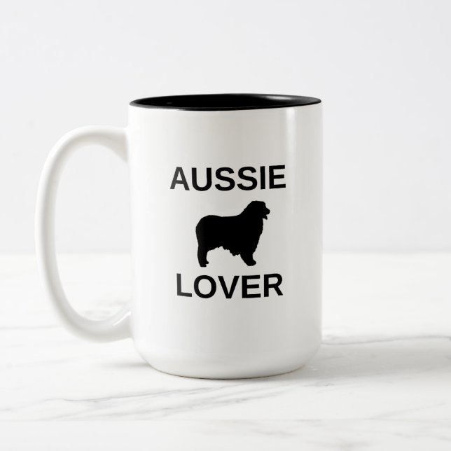 Taza Bicolor pastor australiano aussie lover (Izquierda)
