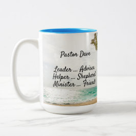 Taza Bicolor Pastores Amistad Amistad Escena Tropical Playa Mug