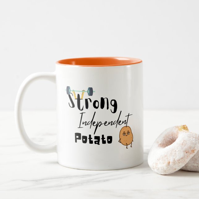 Taza Bicolor patata independiente fuerte Mug (Con donut)