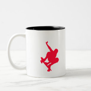Taza Bicolor Patinador del rojo del escarlata