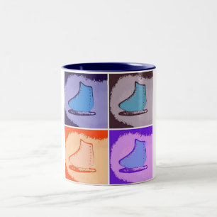 Taza Bicolor Patines de hielo/Que nieve deje nevar