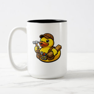 Taza Bicolor Pato de goma carpintero