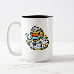 Taza Bicolor Pato de goma dentista