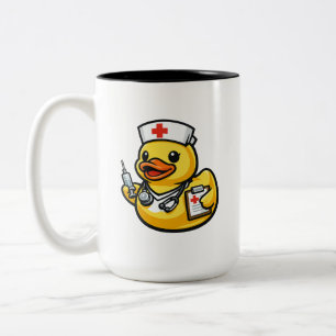 Taza Bicolor Pato de Goma Enfermero