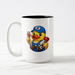 Taza Bicolor Pato de Goma Fontanero