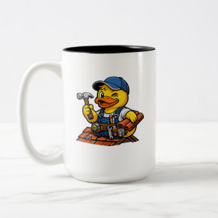 Taza Bicolor Pato de Goma Reparador de Techos